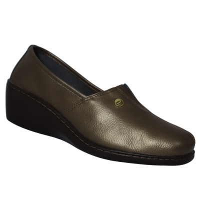 Calzado Casual de Cuero para Mujer R&oacute;mulo Ref 2669 Caf&eacute; Metal | Calzado C&oacute;modo y Ergon&oacute;mico | Tus Pasos Bogot&aacute;
